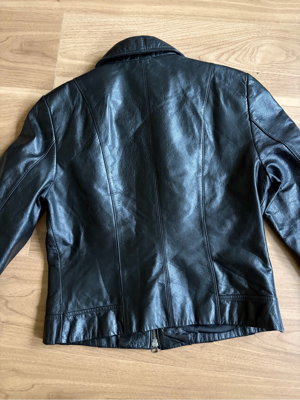 Y2K Danier Genuine Leather Moto Jacket Vintage Cropped Fitted - Picture 11 of 14